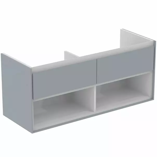 Dulap suspendat pentru lavoar gri deschis mat Ideal Standard Connect Air 120 cm cu spatiu depozitare [2]