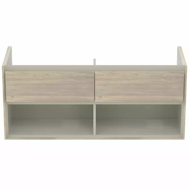 Dulap suspendat pentru lavoar maro deschis lemn Ideal Standard Connect Air 120 cm cu spatiu depozitare [2]