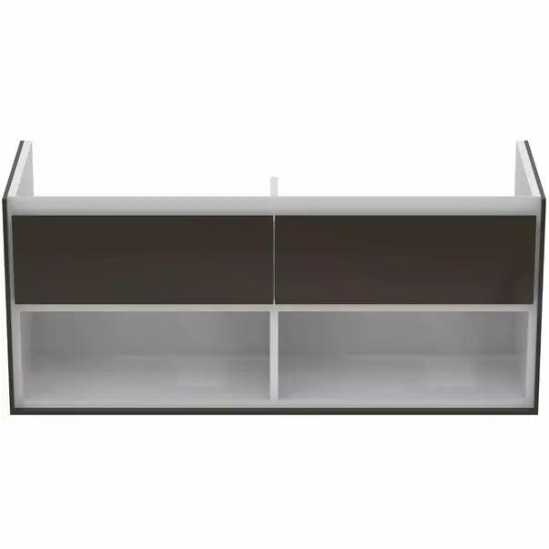  Dulapuri baie - Dulap suspendat pentru lavoar maro inchis lemn Ideal Standard Connect Air 120 cm cu spatiu depozitare