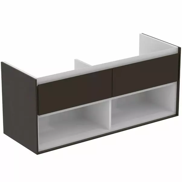 Dulap suspendat pentru lavoar maro inchis lemn Ideal Standard Connect Air 120 cm cu spatiu depozitare [2]