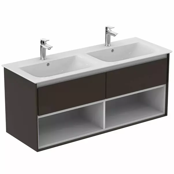 Dulap suspendat pentru lavoar maro inchis lemn Ideal Standard Connect Air 120 cm cu spatiu depozitare [3]