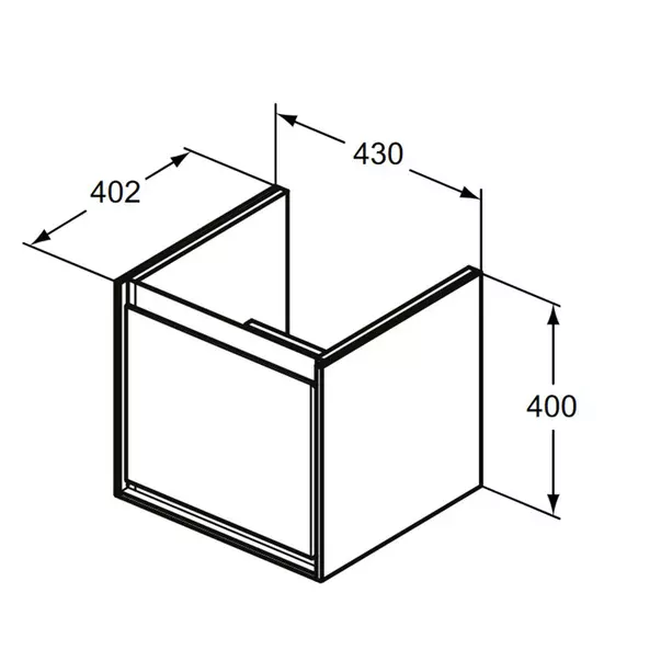 Dulap suspendat pentru lavoar maro deschis lemn Ideal Standard Connect Air Cube 43.5 cm [4]