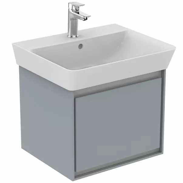 Dulap suspendat pentru lavoar gri deschis mat Ideal Standard Connect Air Cube 48.5 cm [3]
