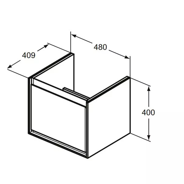 Dulap suspendat pentru lavoar maro inchis lemn Ideal Standard Connect Air Cube 48.5 cm [4]