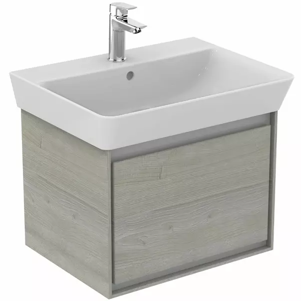 Dulap suspendat pentru lavoar gri deschis lemn Ideal Standard Connect Air Cube 53.5 cm [3]