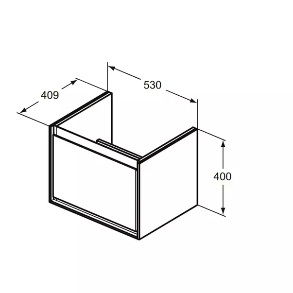 Dulap suspendat pentru lavoar maro deschis lemn Ideal Standard Connect Air Cube 53.5 cm [3]