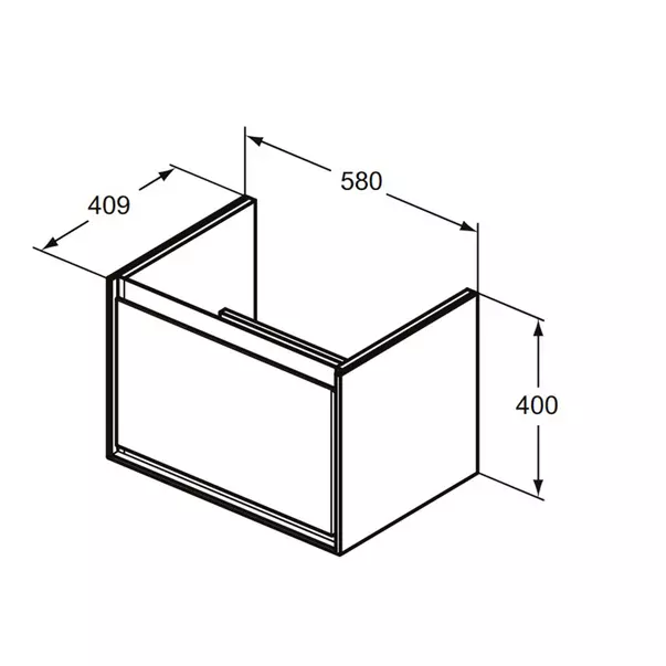 Dulap suspendat pentru lavoar maro deschis lemn Ideal Standard Connect Air Cube 58.5 cm [2]