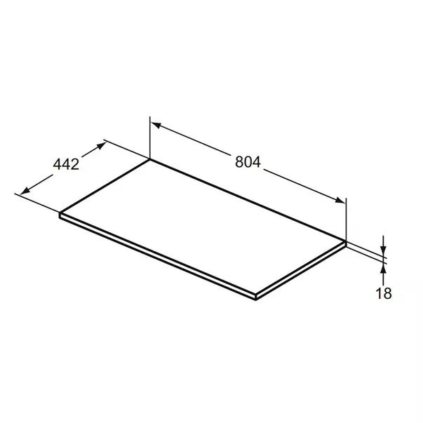 Blat pentru lavoar maro deschis lemn Ideal Standard Connect Air fara decupaj 80 cm [3]