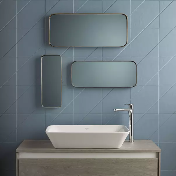 Blat pentru lavoar gri deschis lemn Ideal Standard Connect Air fara decupaj 100 cm [2]