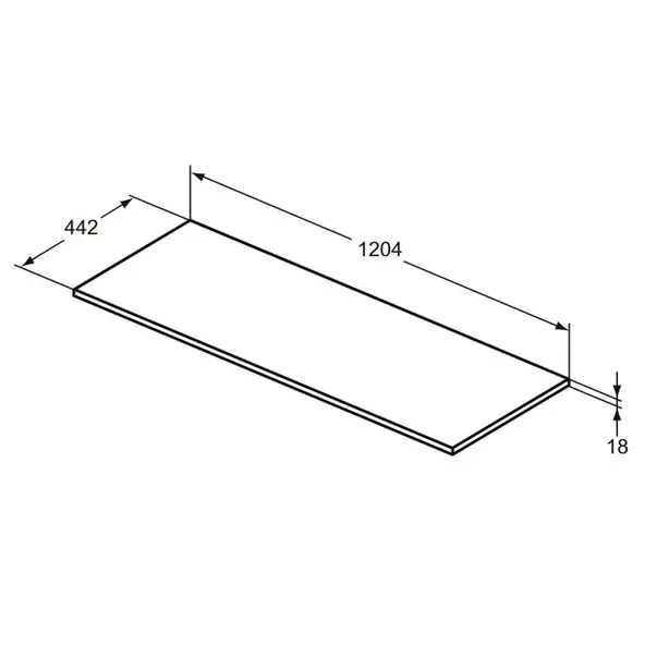Blat pentru lavoar maro deschis lemn Ideal Standard Connect Air fara decupaj 120 cm [2]