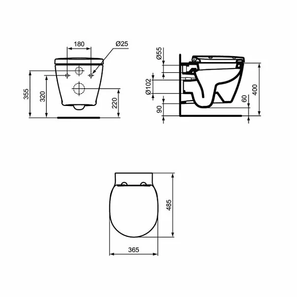 Set vas wc suspendat cu capac softclose Ideal Standard Connect Space cu fixare ascunsa [7]