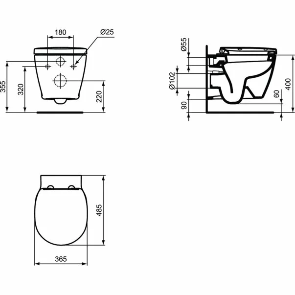 Vas wc suspendat Ideal Standard Connect Space fixare ascunse [2]