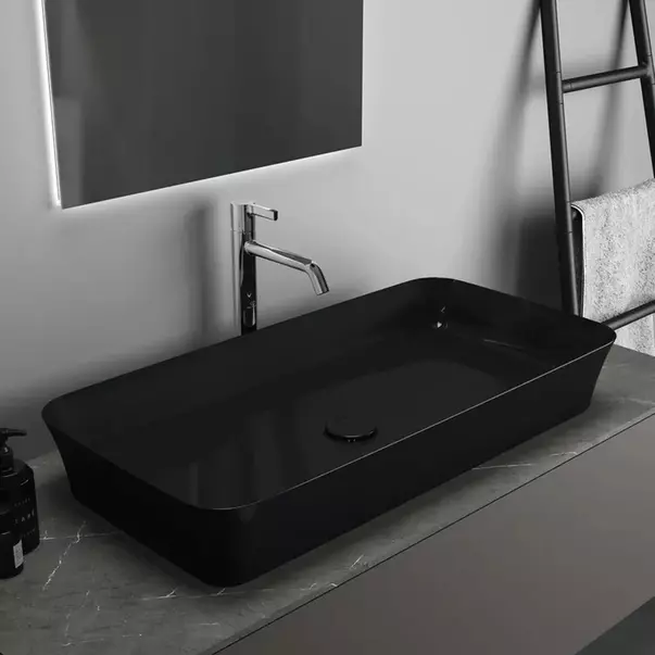 Lavoar pe blat Ideal Standard Atelier Ipalyss 80 cm negru lucios [4]