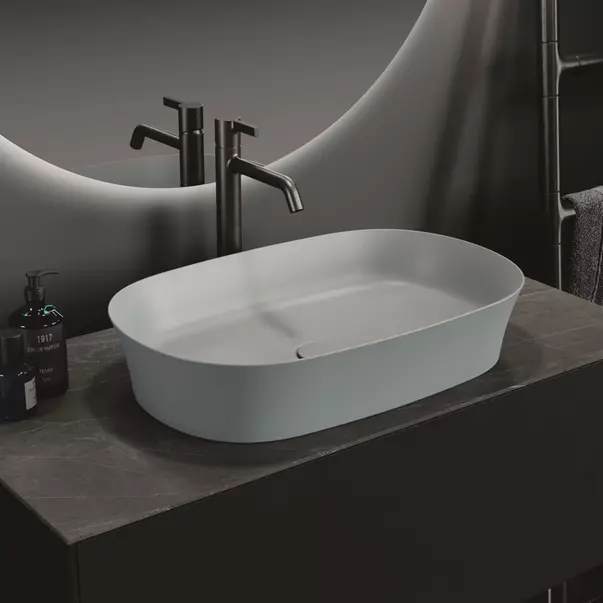 Lavoare - Lavoar pe blat Ideal Standard Atelier Ipalyss 60 cm alb mat cu preaplin