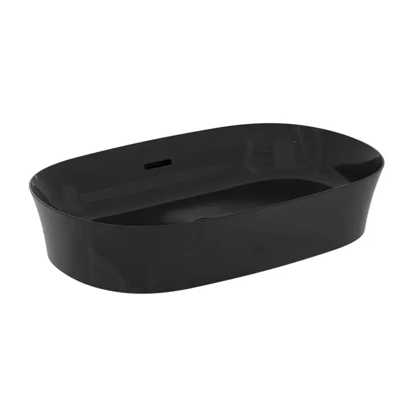 Lavoare - Lavoar pe blat Ideal Standard Atelier Ipalyss 60 cm negru lucios cu preaplin