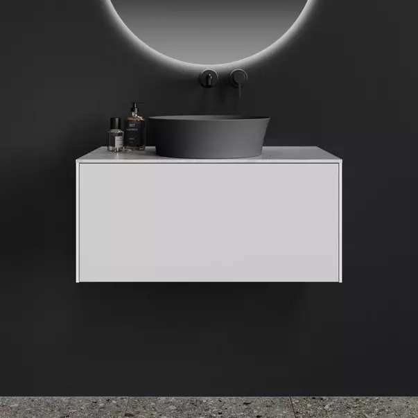 Lavoar pe blat Ideal Standard Atelier Ipalyss Concrete 40 cm gri beton cu preaplin [3]