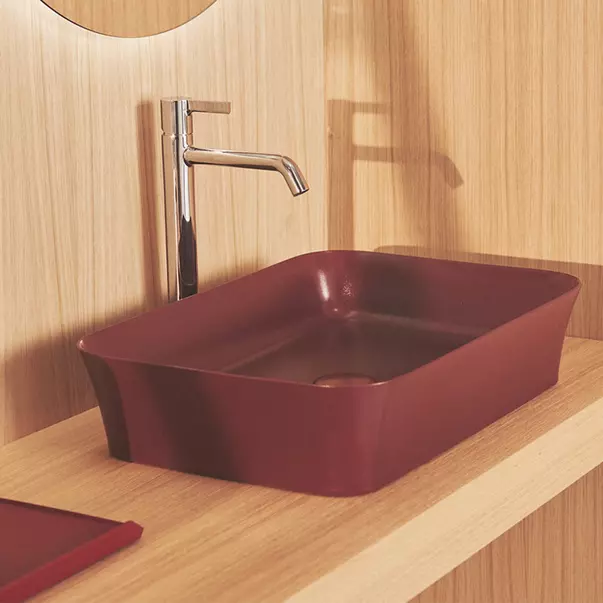Lavoare - Lavoar pe blat Ideal Standard Atelier Ipalyss Pomegranate 65 cm rosu bordo