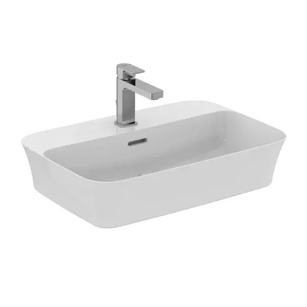Lavoar pe blat Ideal Standard Atelier Ipalyss 55 cm alb lucios cu orificiu baterie [9]