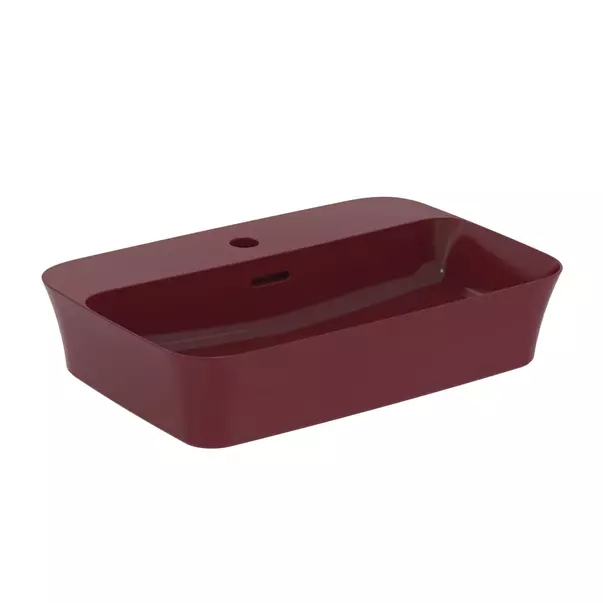 Lavoare - Lavoar pe blat Ideal Standard Atelier Ipalyss Pomegranate 55 cm rosu bordo cu orificiu baterie