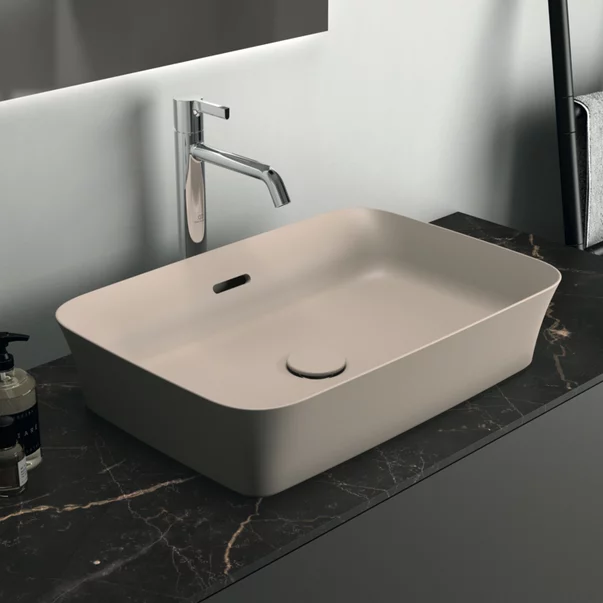 Lavoare - Lavoar pe blat Ideal Standard Atelier Ipalyss Mink 55 cm bej cu orificiu preaplin