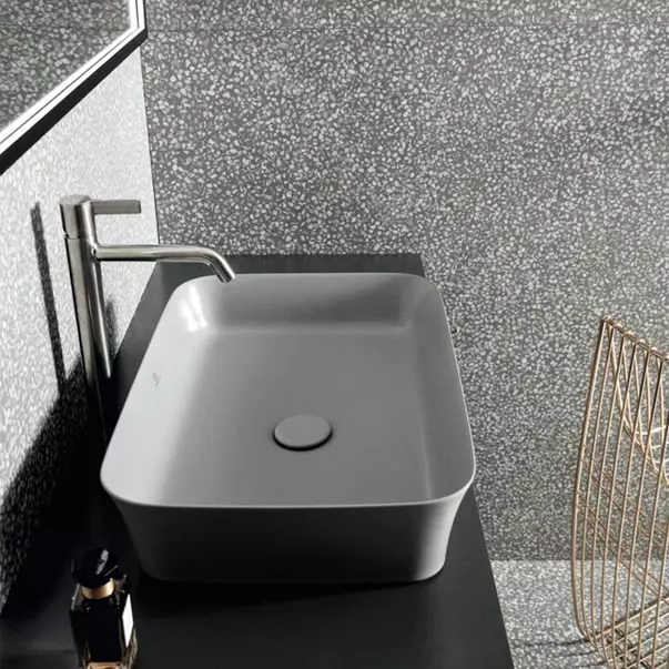 Lavoare - Lavoar pe blat Ideal Standard Atelier Ipalyss Concrete 55 cm gri beton cu preaplin