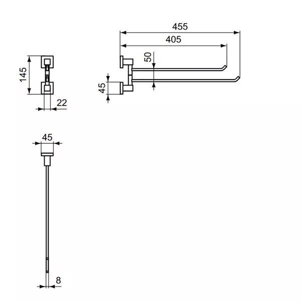 Suport prosop doua brate Ideal Standard IOM 45 cm [3]