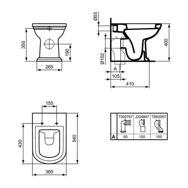 Vas WC pe pardoseala Ideal Standard Atelier Calla BTW alb lucios [13]