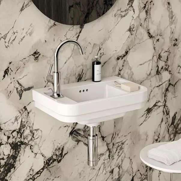 Lavoar suspendat Ideal Standard Atelier Calla alb lucios 50 cm cu orificiu baterie stanga [4]
