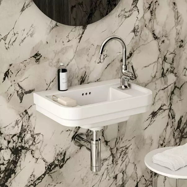 Lavoare pe perete - Lavoar suspendat Ideal Standard Atelier Calla alb lucios 50 cm cu orificiu baterie dreapta