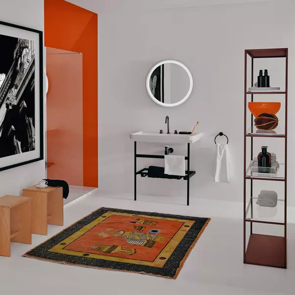 Lavoar pe mobilier Ideal Standard Atelier Calla alb lucios 67 cm cu orificiu baterie si preaplin [7]