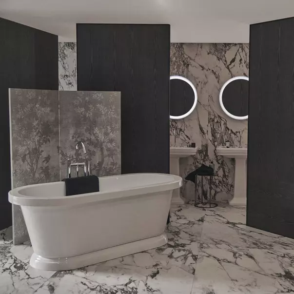 Lavoare - Lavoar pe mobilier Ideal Standard Atelier Calla alb lucios 67 cm cu 2 orificii baterie