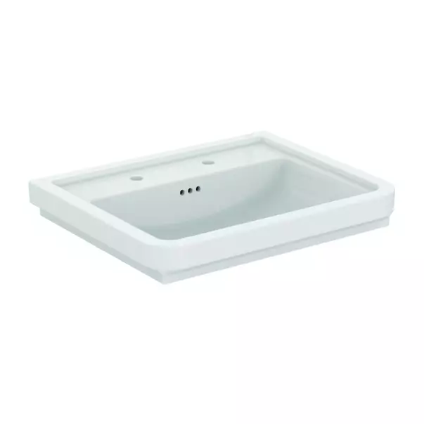 Lavoar pe mobilier Ideal Standard Atelier Calla alb lucios 67 cm cu 2 orificii baterie [2]
