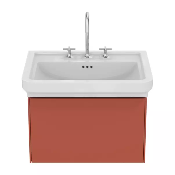 Lavoar pe mobilier Ideal Standard Atelier Calla alb lucios 67 cm cu 3 orificii baterie [7]