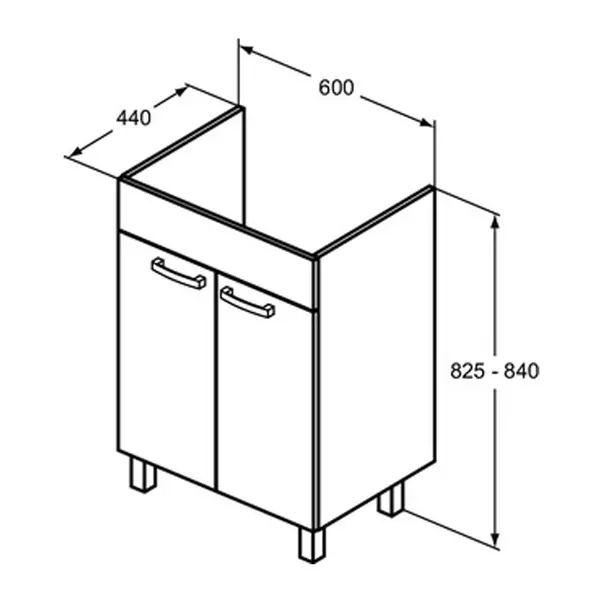 Dulap cu picioare Ideal Standard Tempo pal alb 60 cm [2]