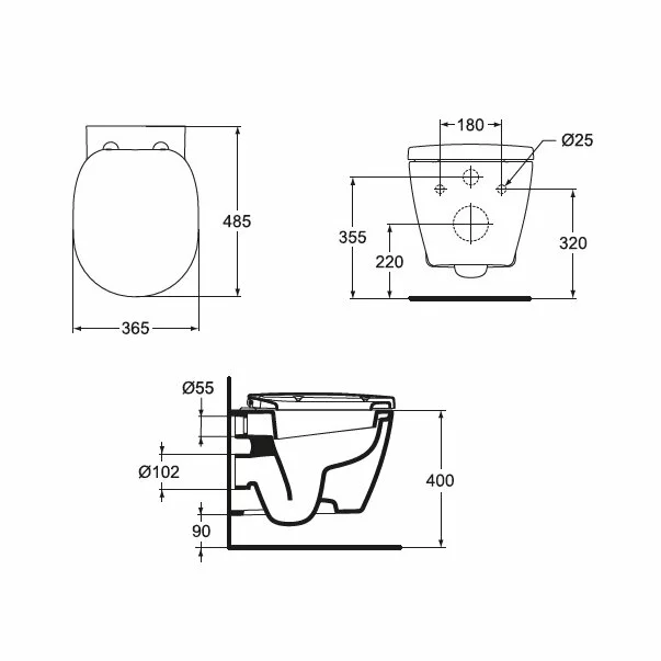 Set vas wc suspendat cu capac softclose Ideal Standard Connect Space [7]