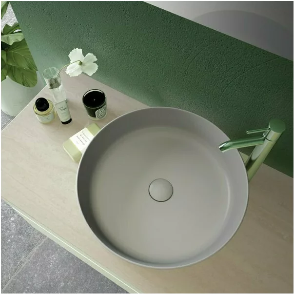 Lavoar pe blat Rak Feeling rotund 42 cm alb lucios [3]