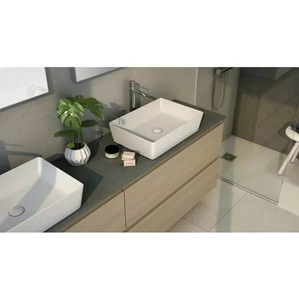 Lavoar pe blat Rak Feeling rectangular 50 cm alb lucios [5]