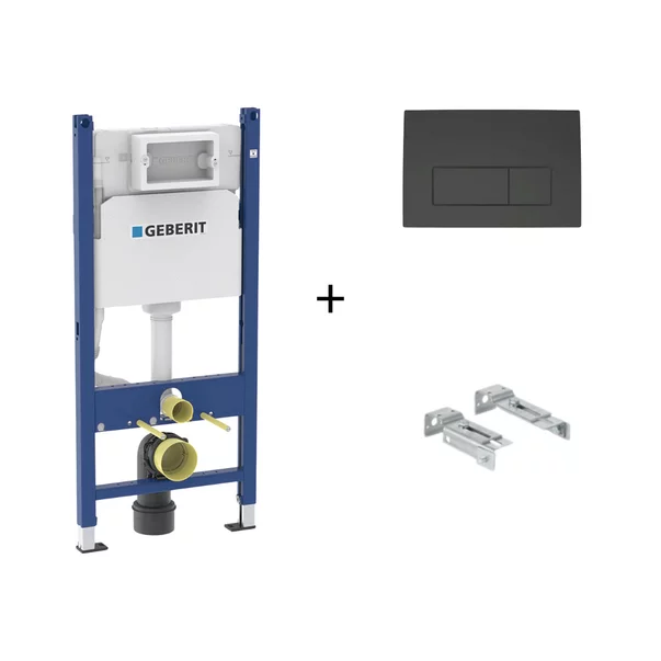Rezervoare wc - Set rezervor wc incastrat cu set fixare si clapeta negru mat Geberit Duofix Delta
