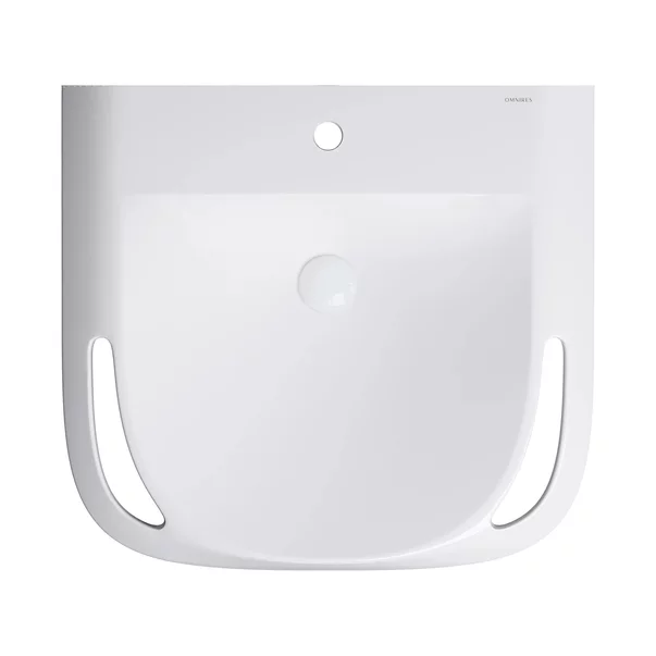 Lavoar suspendat Omnires Hold M+ compozit alb lucios 60x55 cm [2]