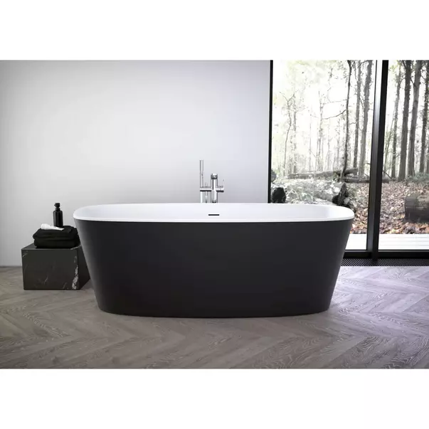 Cada freestanding Ideal Standard Atelier Dea 180x80 cm alb - negru mat [5]