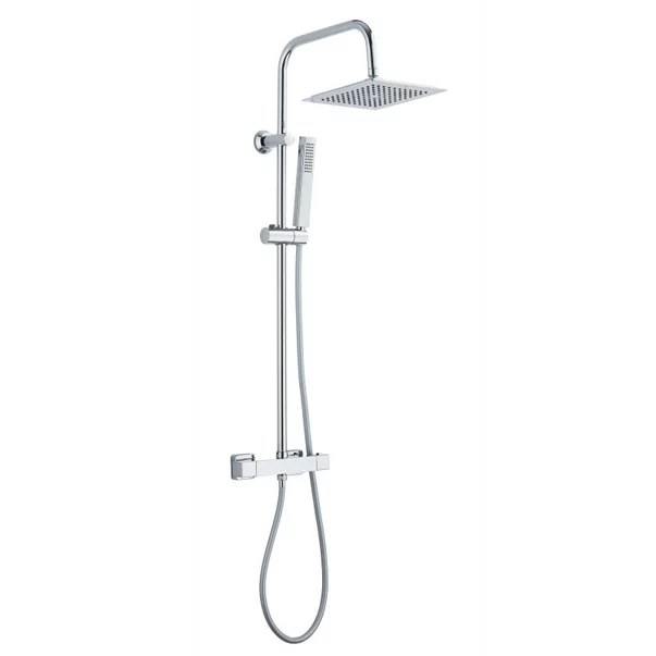 Pachet cabina de dus Ideal Standard Connect 2 crom 80x80 si coloana de dus Invena Svart crom [3]