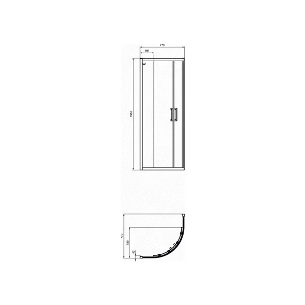 Pachet cabina de dus Ideal Standard Connect 2 crom 80x80 cm si coloana de dus Ideal Standard Alu+ argintiu [3]