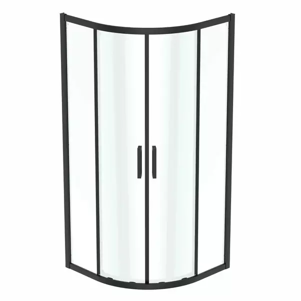 Cabine de dus semirotunde - Cabina de dus semirotunda cu usi glisante 90x90 cm negru mat Ideal Standard Connect 2