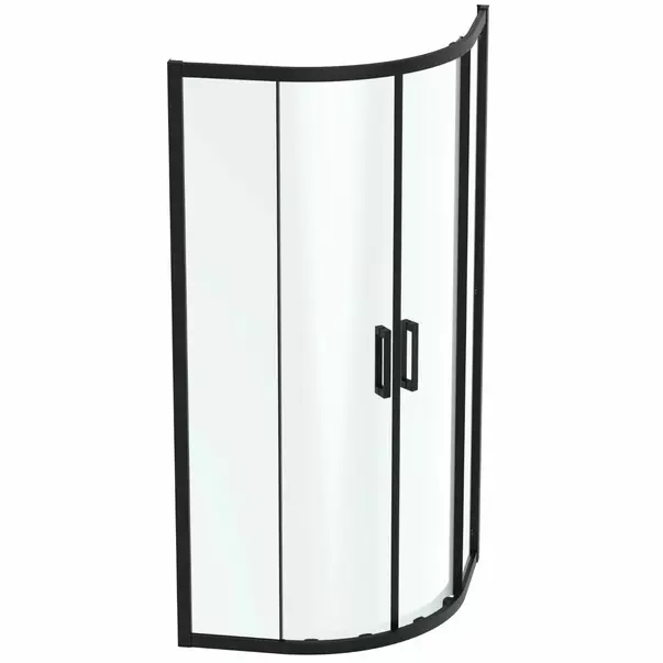 Cabina de dus semirotunda cu usi glisante 90x90 cm negru mat Ideal Standard Connect 2 [2]