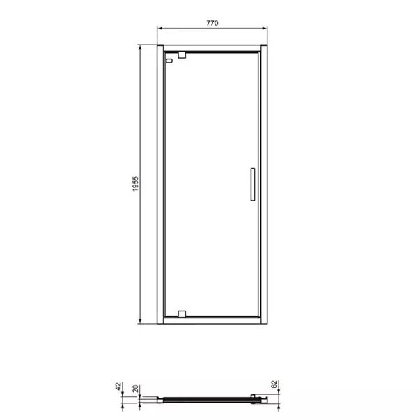 Usa pivotanta cu segment fix 80 cm negru mat Ideal Standard Connect 2 [3]