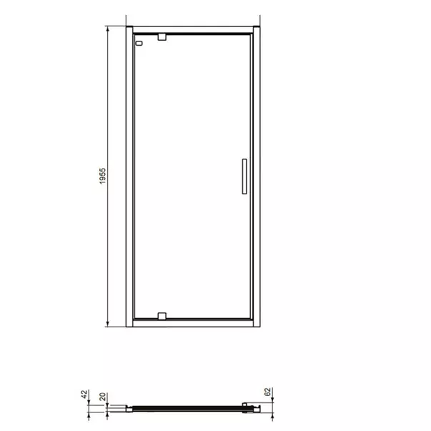 Usa pivotanta cu segment fix 90 cm negru mat Ideal Standard Connect 2 [3]