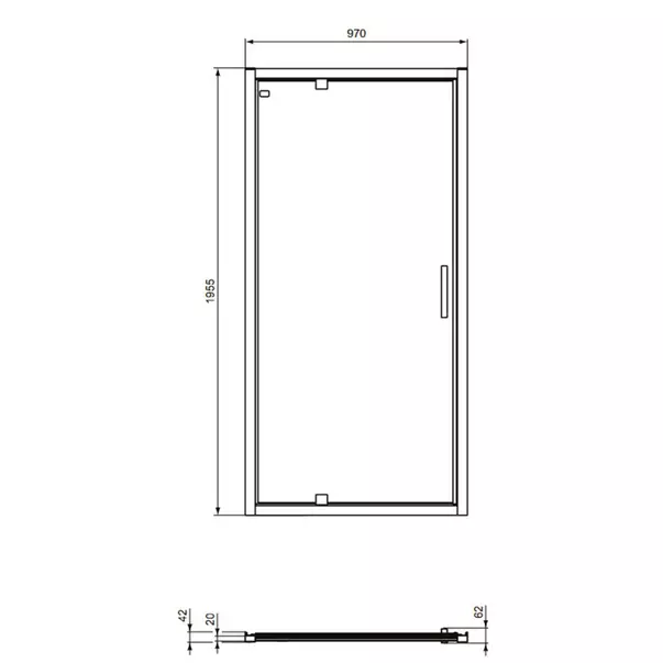 Usa pivotanta cu segment fix 100 cm negru mat Ideal Standard Connect 2 K9272V3 [3]