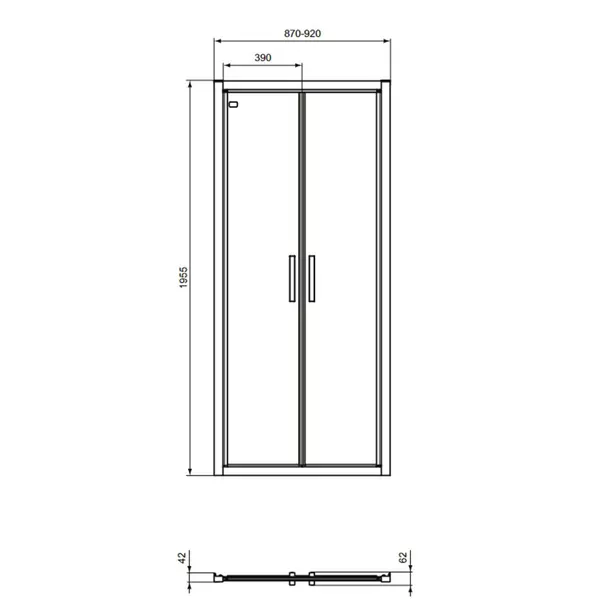 Usa batanta cu segment fix 90 cm negru mat Ideal standard Connect 2 [4]
