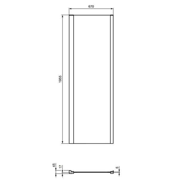 Perete lateral fix 70 cm negru mat Ideal Standard Connect 2 [4]