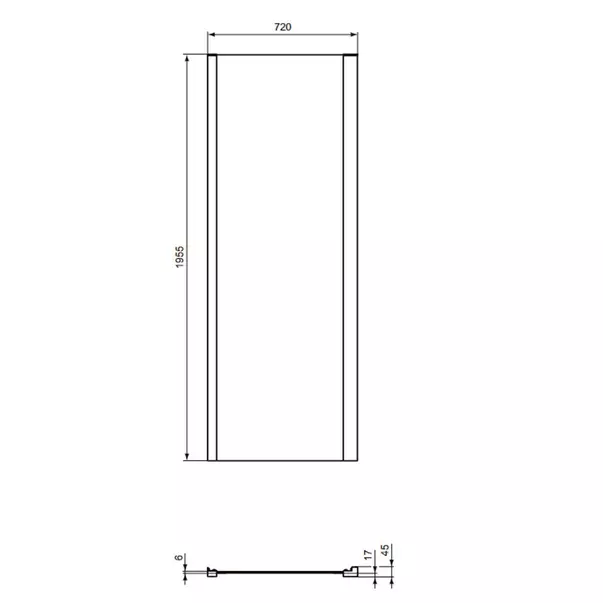 Perete lateral fix 75 cm negru mat Ideal Standard Connect 2 [4]